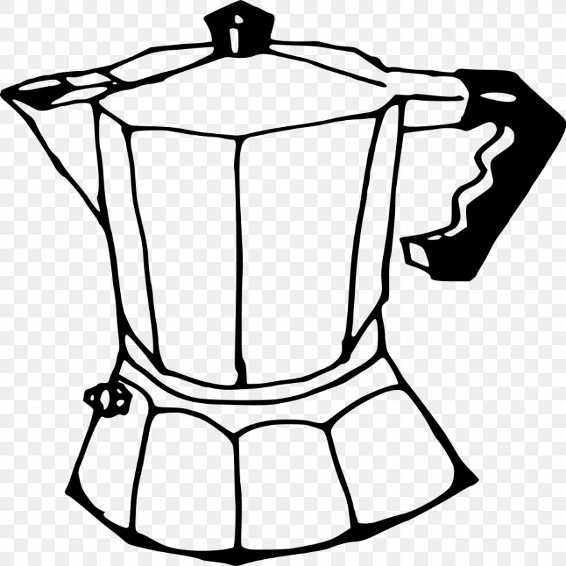 Coffeemaker Espresso Clip Art, PNG, 900x900px, Coffee, Area, Artwork, Black, Black And White Download Free