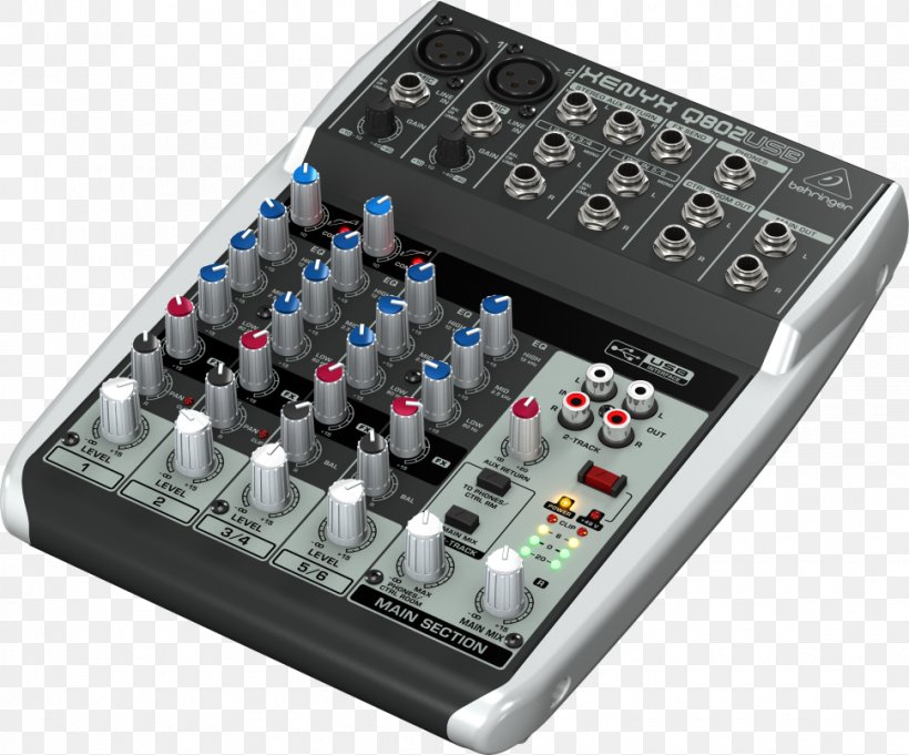 Microphone Behringer Xenyx Q802USB Audio Mixers Behringer Mixer Xenyx Behringer Xenyx X1204USB, PNG, 970x806px, Microphone, Audio, Audio Equipment, Audio Mixers, Behringer Download Free