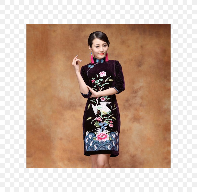 Clothing Dress Sleeve Velvet Cheongsam, PNG, 600x800px, Clothing, Button, Cheongsam, Chinese Clothing, Day Dress Download Free