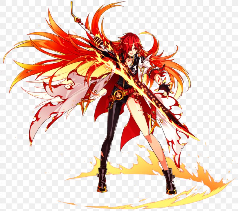 Elsword Flame Elesis YouTube Fire, PNG, 1000x886px, Watercolor, Cartoon, Flower, Frame, Heart Download Free