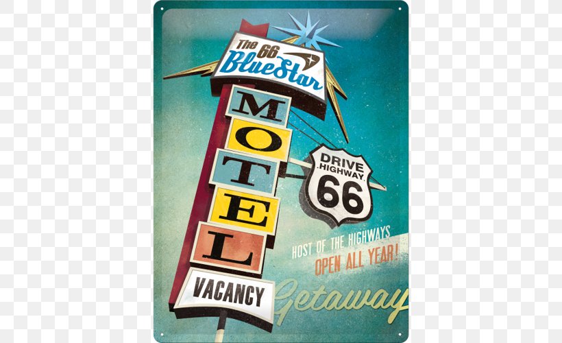 U.S. Route 66 Santa Monica Motel Nostalgia Art, PNG, 500x500px, Us Route 66, Advertising, Art, Banner, Bar Download Free