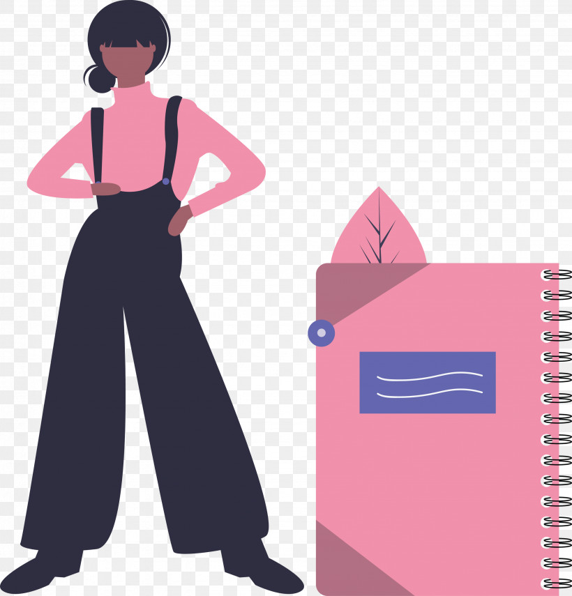 Notebook Girl, PNG, 2877x3000px, Notebook, Girl, Magenta, Pink, Standing Download Free