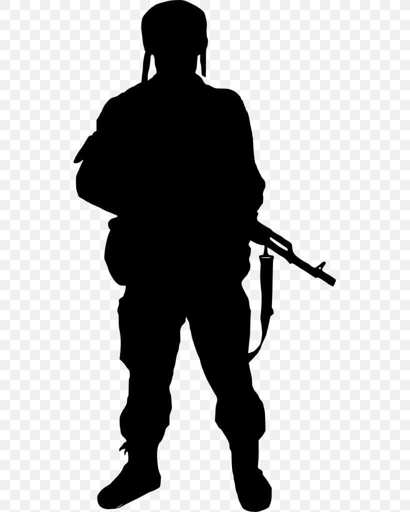 Silhouette Soldier Clip Art, PNG, 525x1024px, Silhouette, Black And White, Fictional Character, Line Art, Monochrome Download Free
