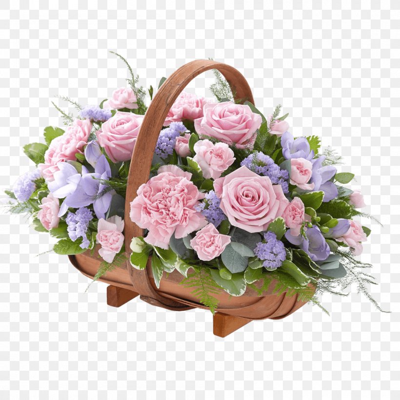 Garden Roses Floristry Basket Lilac Flower, PNG, 1000x1000px, Garden Roses, Artificial Flower, Basket, Cut Flowers, Floral Design Download Free