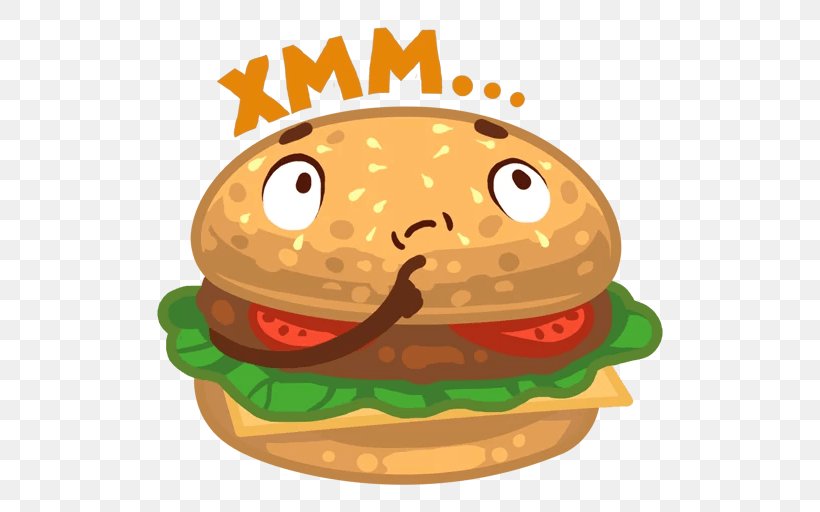 Sticker Telegram Cheeseburger VK Hamburger, PNG, 512x512px, Sticker, Cheeseburger, Cooking, Cuisine, Fast Food Download Free