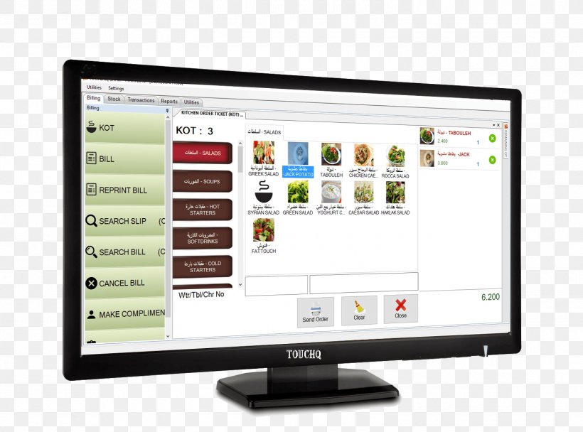 Computer Monitors Computer Software Point Of Sale Restaurant Management Software Touchscreen, PNG, 1500x1113px, Computer Monitors, Brand, Computer Monitor, Computer Monitor Accessory, Computer Software Download Free