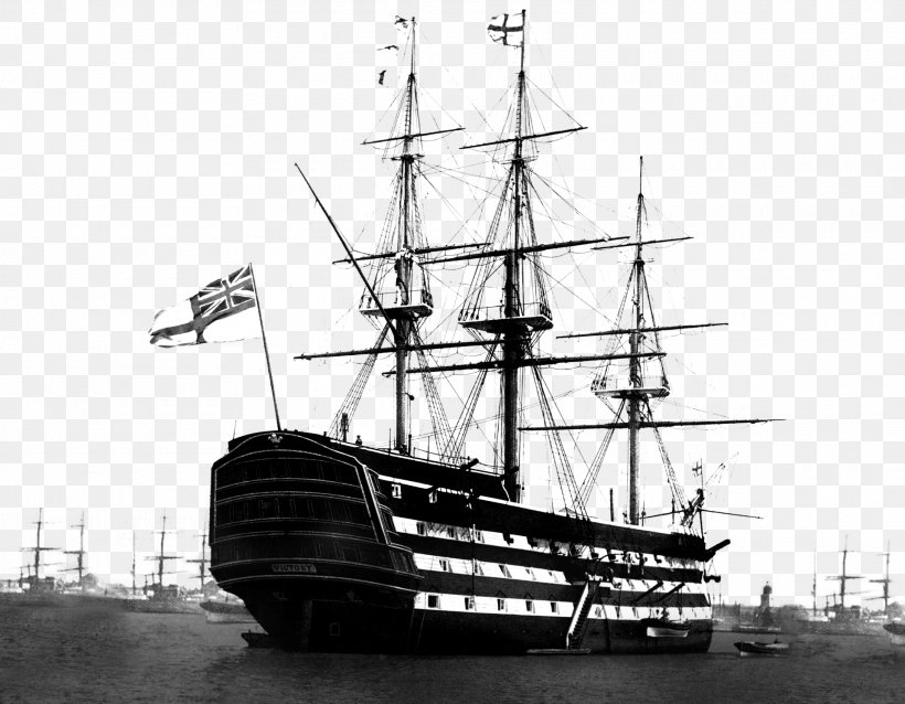 HMS Victory Ship Of The Line Clipper Sail, PNG, 1920x1494px, Hms Victory, Baltimore Clipper, Barque, Barquentine, Black And White Download Free