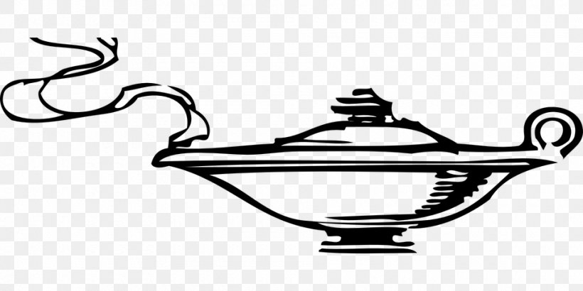 Genie Aladdin Princess Jasmine Oil Lamp Clip Art, PNG, 960x480px, Genie, Aladdin, Art, Automotive Lighting, Black And White Download Free