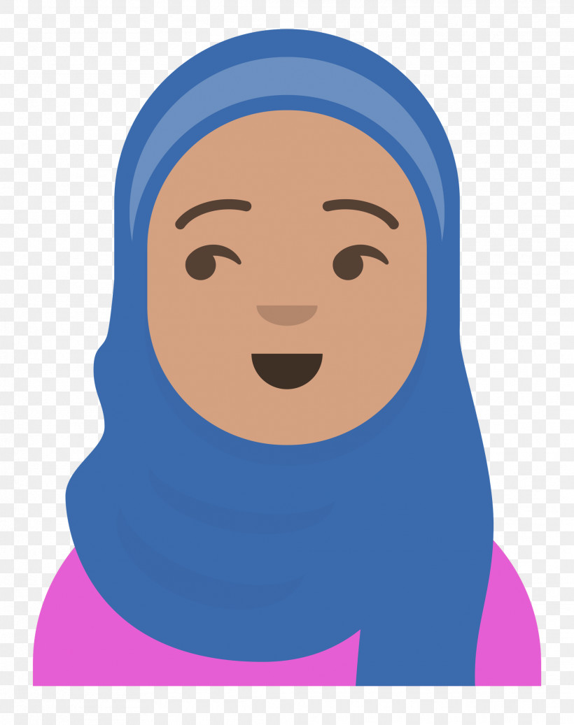 Hijab Avatar, PNG, 1976x2500px, Face, Electric Blue M, Facial Hair, Forehead, Smile Download Free