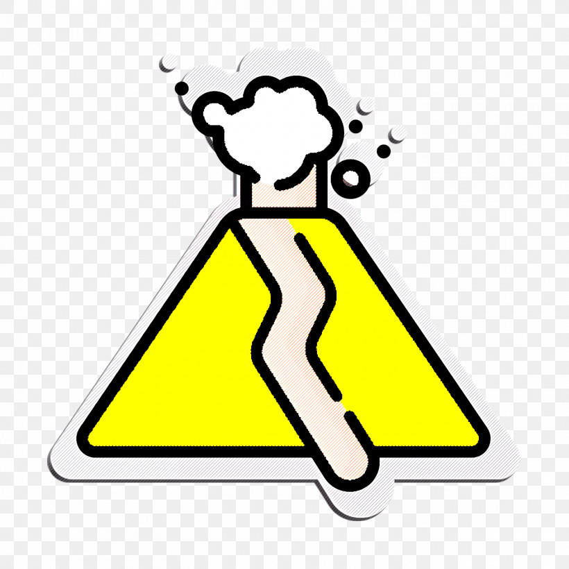 Volcano Icon Climate Change Icon, PNG, 1400x1400px, Volcano Icon, Climate Change Icon, Sign, Signage, Yellow Download Free