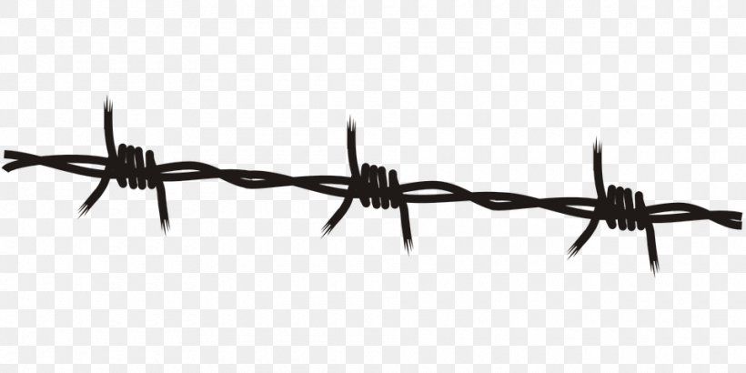 Barbed Wire Clip Art Image, PNG, 960x480px, Barbed Wire, Black And White, Computer Servers, Data, Fence Download Free