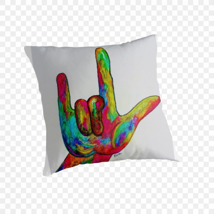 American Sign Language Pillow Cushion, PNG, 875x875px, Sign Language, American Sign Language, Art, Cushion, Language Download Free