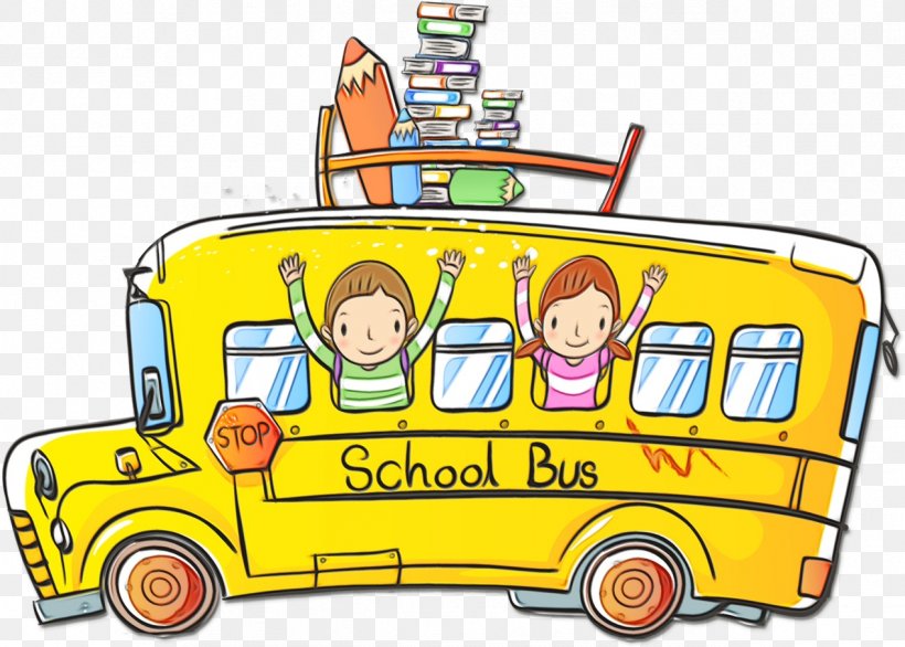 School Bus, PNG, 1269x908px, Watercolor, Bus, Cartoon, Mode Of Transport, Motor Vehicle Download Free