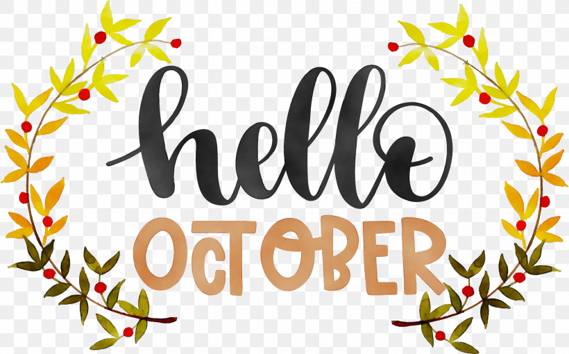 Floral Design, PNG, 1884x1174px, Hello October, Autumn, Branching, Commodity, Floral Design Download Free