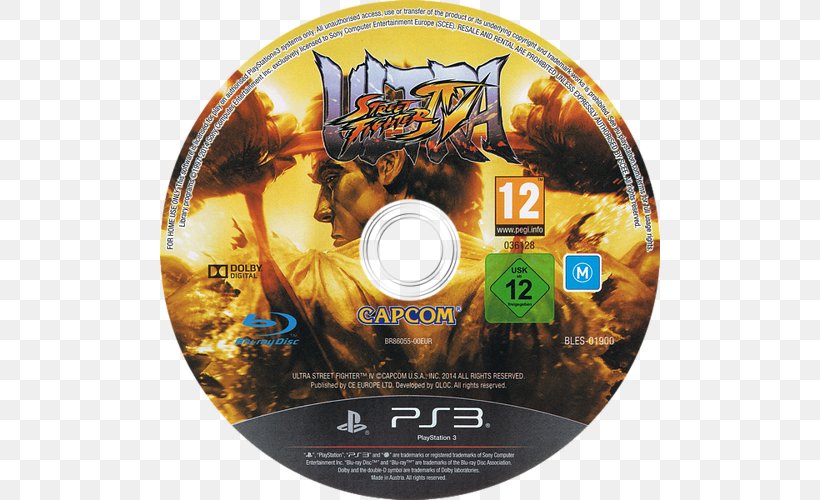 Ultra Street Fighter IV PlayStation 3 Capcom, PNG, 500x500px, Ultra Street Fighter Iv, Capcom, Compact Disc, Dolby Digital, Dvd Download Free