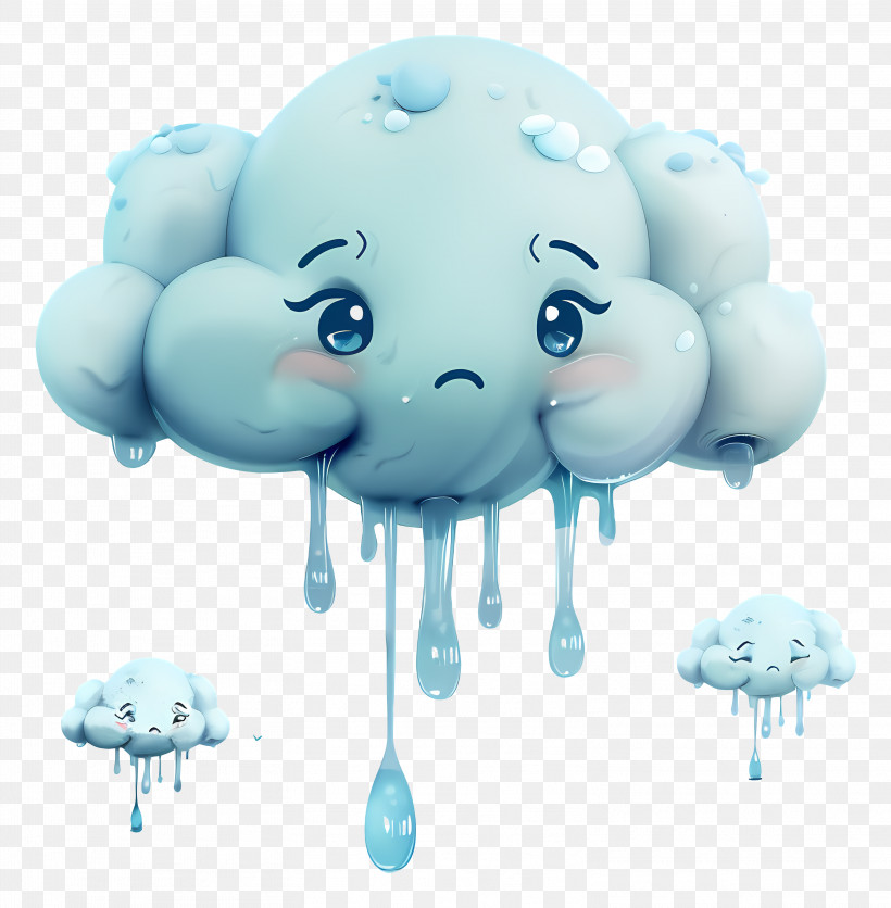 Cloud - Sad Rainy Cloud Cartoon PNG
