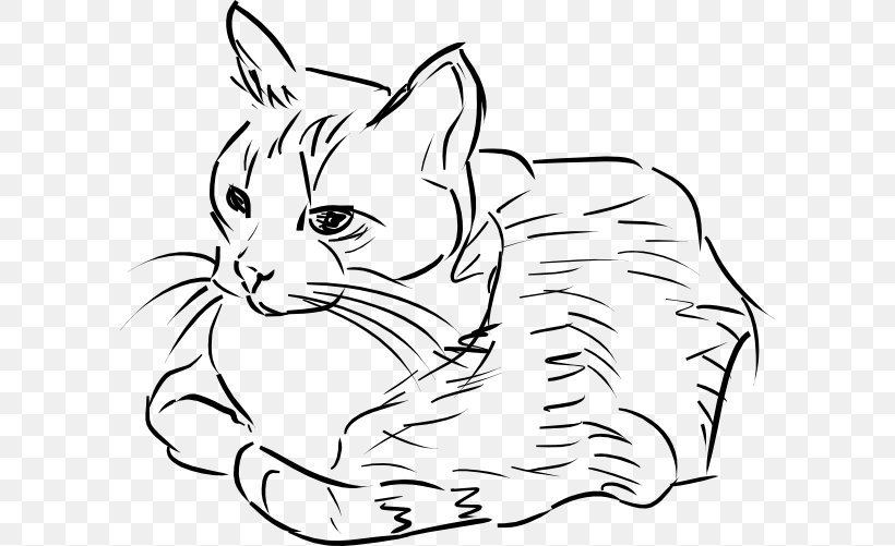 Cat Line Art Drawing Clip Art, PNG, 600x501px, Cat, Art, Art Museum, Artwork, Black Download Free