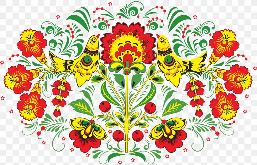 Floral Design Russia Khokhloma Ornament Art, PNG, 5292x3408px, Floral Design, Art, Chrysanths, Cut Flowers, Drawing Download Free
