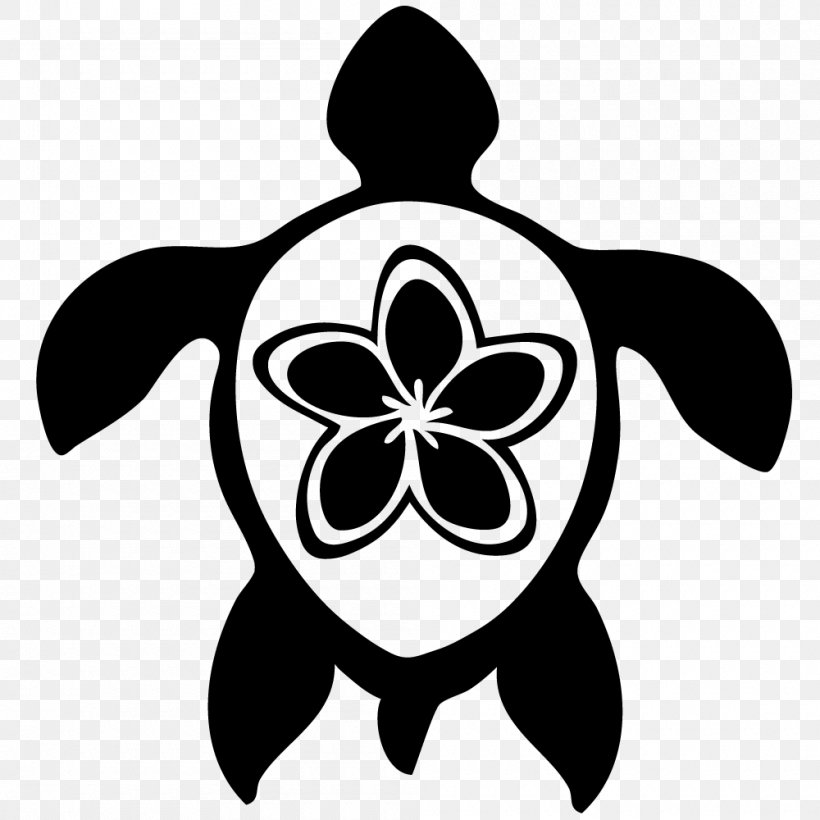 Green Sea Turtle Hawaii Clip Art, PNG, 1000x1000px, Turtle, Animal, Artwork, Black, Black And White Download Free