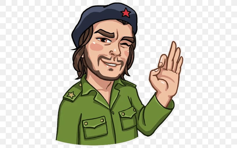 Sticker Emoji Che Guevara Krish Military, PNG, 512x512px, Sticker, Army Officer, Cartoon, Che Guevara, Comrade Download Free