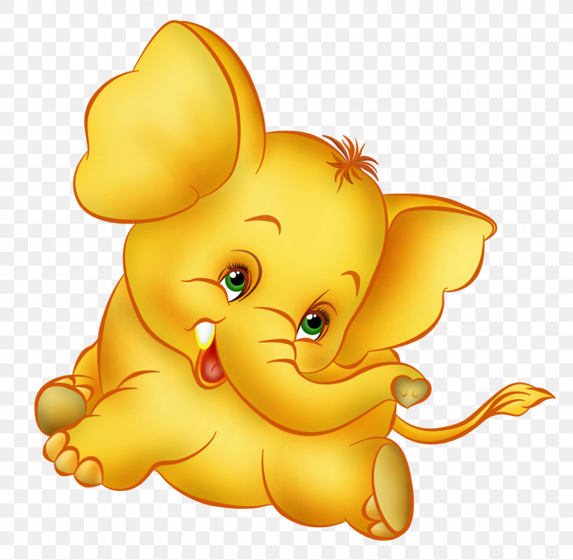 Elephant, PNG, 1151x1125px, Cartoon, Animation, Ear, Elephant, Yellow Download Free
