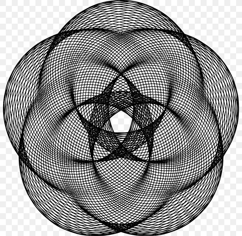 Circle Curve Spirograph Geometry Roulette, PNG, 800x797px, Curve, Black And White, Centre, Coordinate System, Geometry Download Free