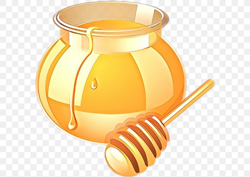 Clip Art Yellow Honey Food Honeybee, PNG, 591x582px, Cartoon, Food, Honey, Honeybee, Yellow Download Free