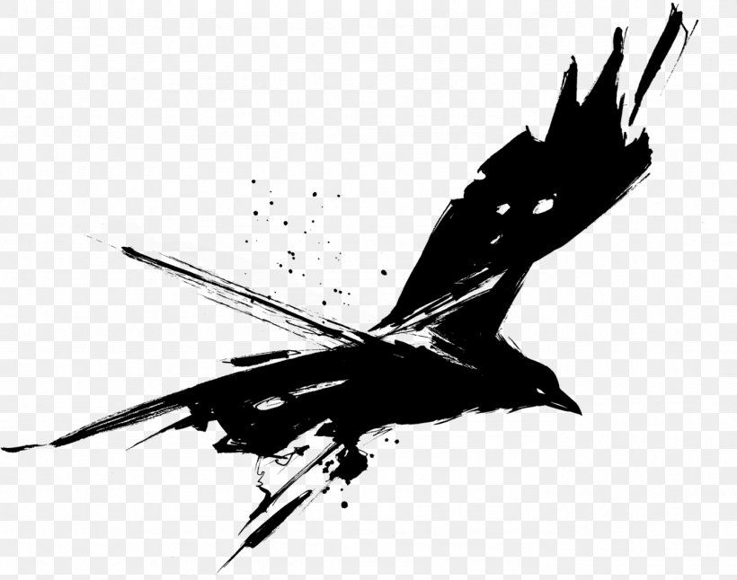 Bird Drawing, PNG, 1383x1090px, Common Raven, Beak, Bird, Bird Of Prey, Blackandwhite Download Free