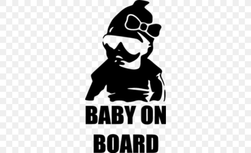 Decal Bumper Sticker Paper Baby On Board, PNG, 500x500px, Decal, Adhesive, Adhesive Tape, Baby On Board, Black And White Download Free