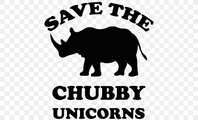 T-shirt Unicorn Hoodie Rhinoceros, PNG, 500x500px, Tshirt, Apron, Area, Black And White, Bluza Download Free