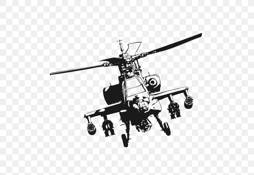 Helicopter Boeing AH-64 Apache Clip Art, PNG, 567x567px, Helicopter, Aircraft, Attack Helicopter, Black And White, Boeing Ah64 Apache Download Free