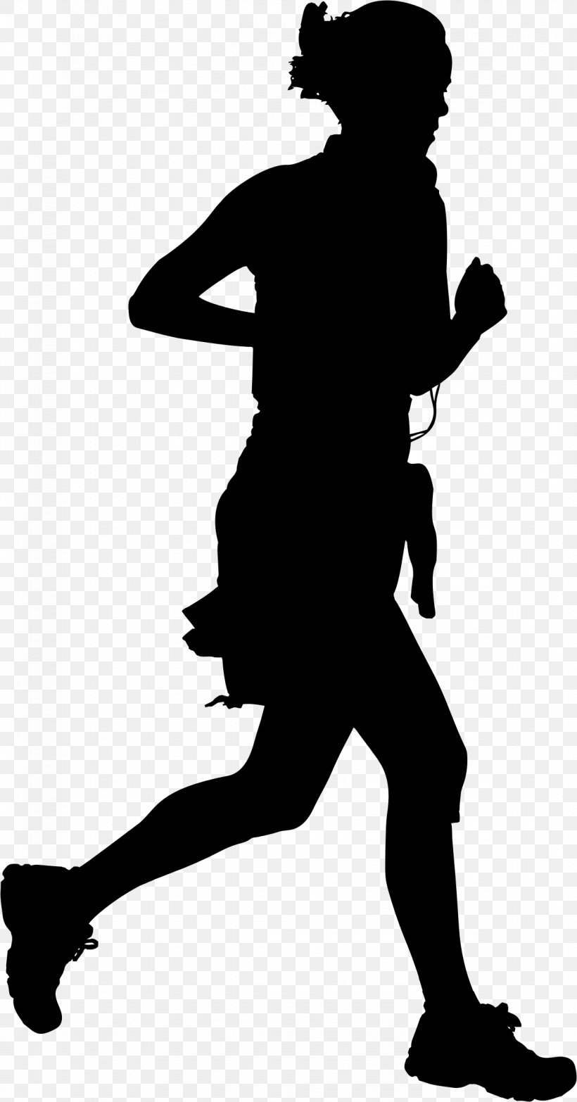 Jogging Silhouette Running Clip Art, PNG, 1184x2262px, Jogging, Arm, Black And White, Female, Footwear Download Free