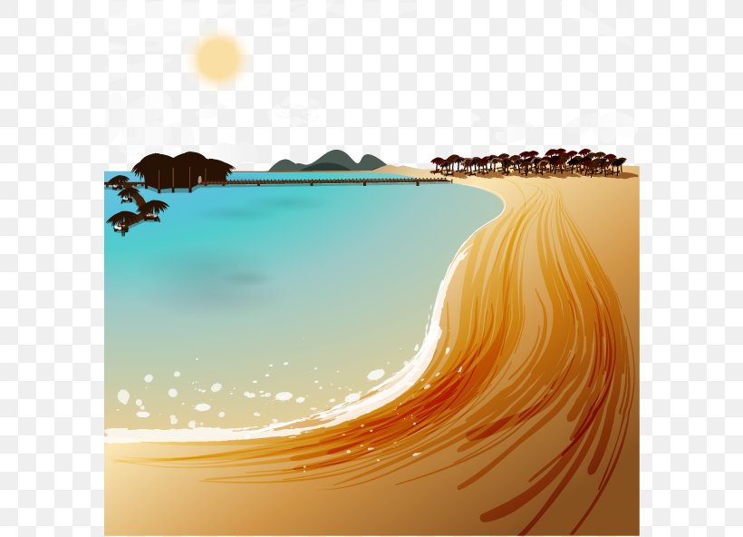 Sandy Beach Illustration, PNG, 592x592px, Sandy Beach, Beach, Coast, Gratis, Orange Download Free