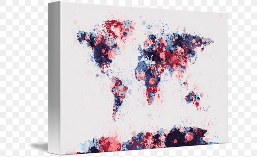 Canvas Print World Map Painting, PNG, 650x504px, Canvas Print, Abstract Art, Art, Canvas, Color Download Free