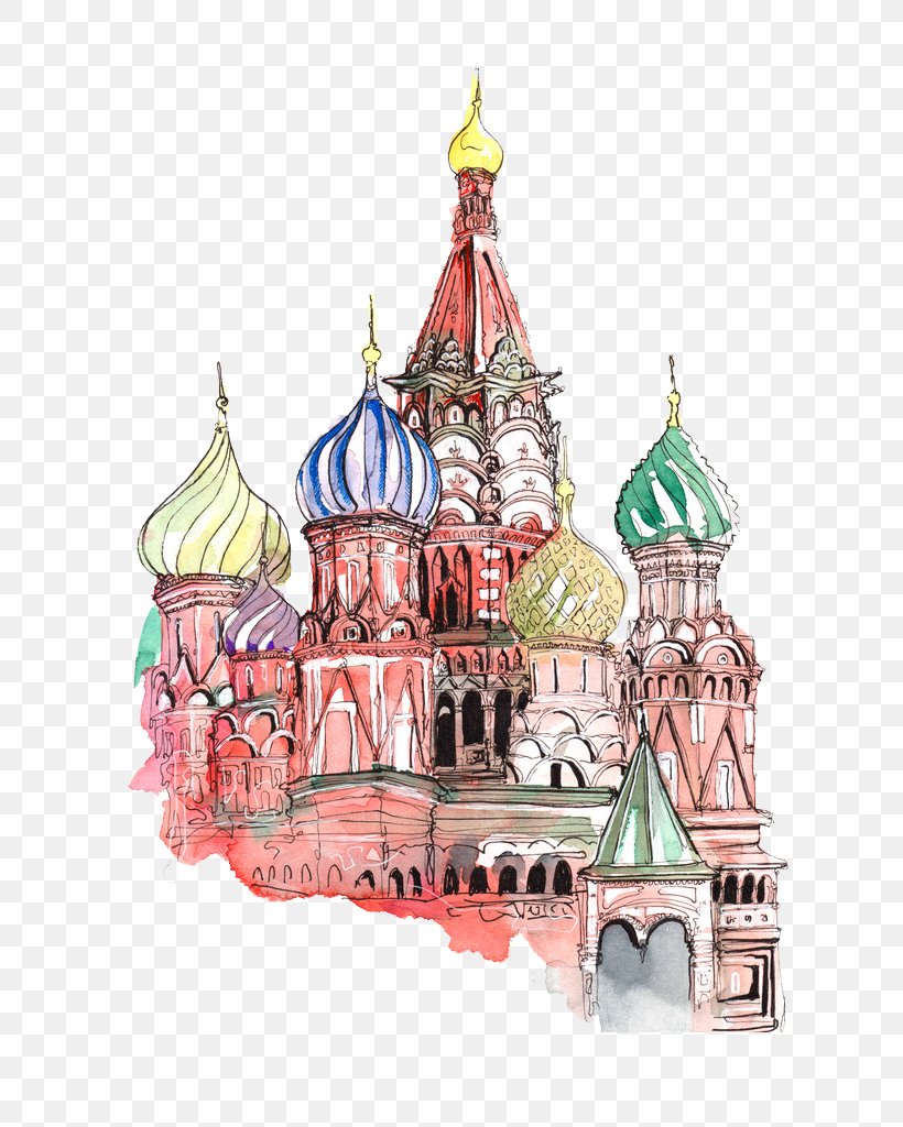 Red Square Moscow Paper T-shirt Sticker, PNG, 745x1024px, Red Square, Advertising, Cathedral, Christmas Ornament, Facade Download Free