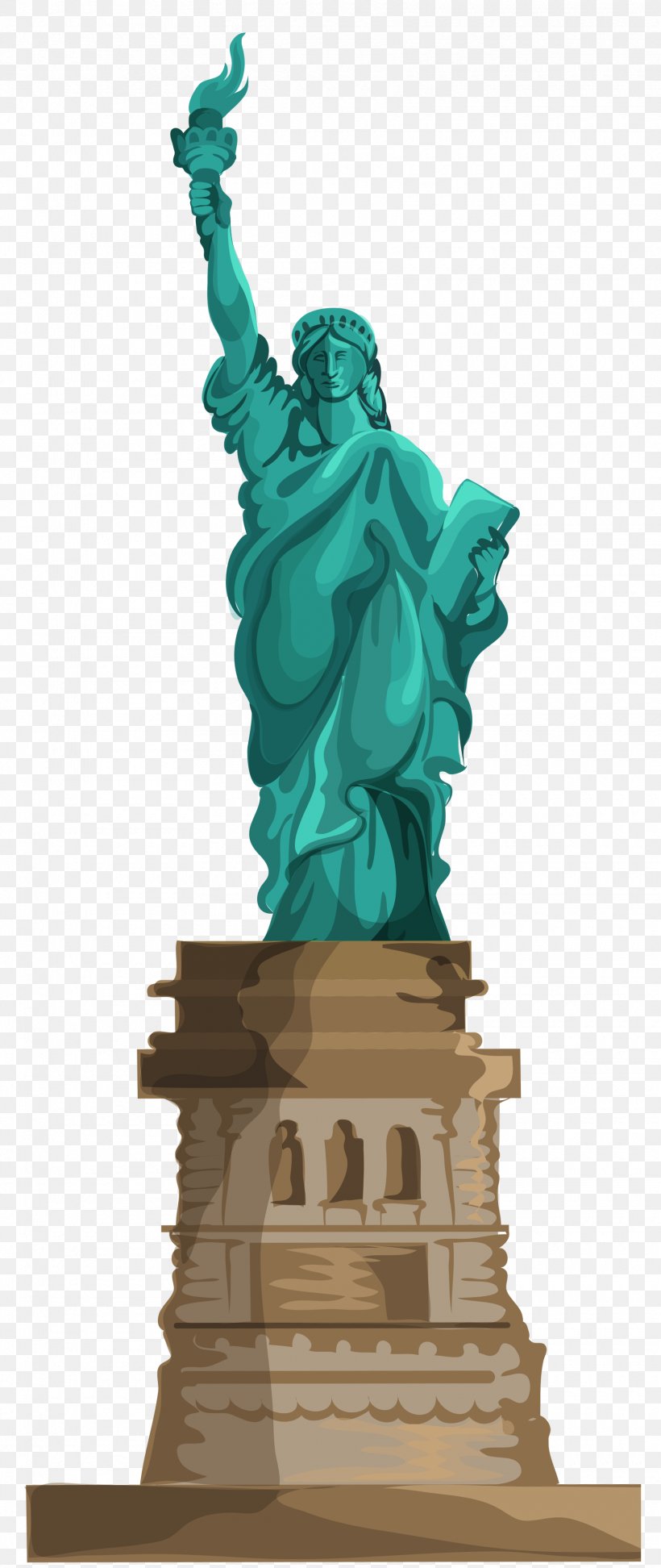 Statue Of Liberty Ellis Island New York Harbor Statue Of Freedom, PNG, 1720x4079px, Statue Of Liberty, Artwork, Classical Sculpture, Drawing, Ellis Island Download Free