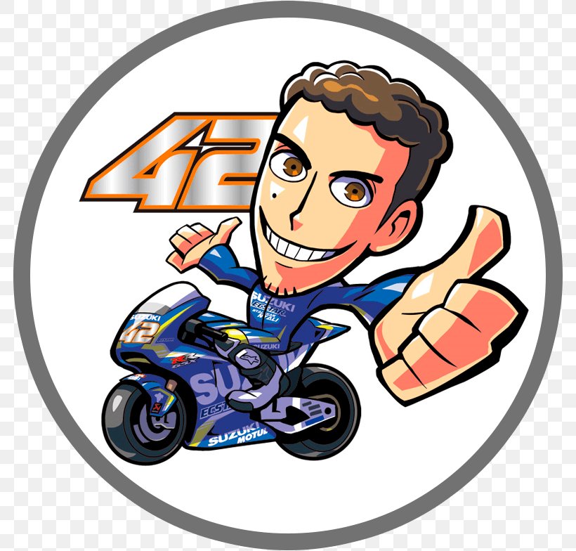 MotoGP Suzuki GSX-RR Álex Rins Team Suzuki Ecstar, PNG, 784x784px, Motogp, Andrea Iannone, Artwork, Ducati Desmosedici, Fictional Character Download Free