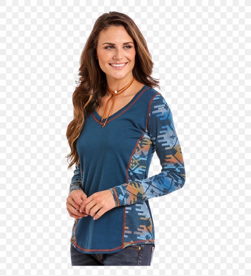 Long-sleeved T-shirt Long-sleeved T-shirt Western Wear Top, PNG, 990x1090px, Sleeve, Blouse, Blue, Clothing, Day Dress Download Free