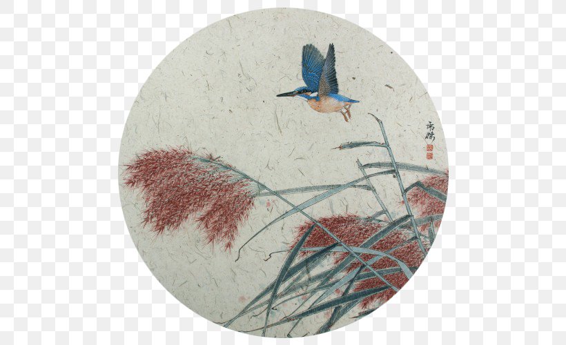 Bird Chinese Painting Reed Watercolor Painting, PNG, 500x500px, Bird, Aile, Beak, Chinese Painting, Fauna Download Free