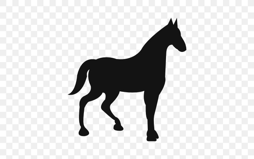 Horse Vector Graphics Clip Art Stallion Illustration, PNG, 512x512px, Horse, Black, Black And White, Bridle, Colt Download Free