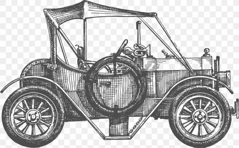 Classic Car Vintage Car Illustration, PNG, 956x594px, Car, Antique Car, Automotive Design, Automotive Exterior, Black And White Download Free