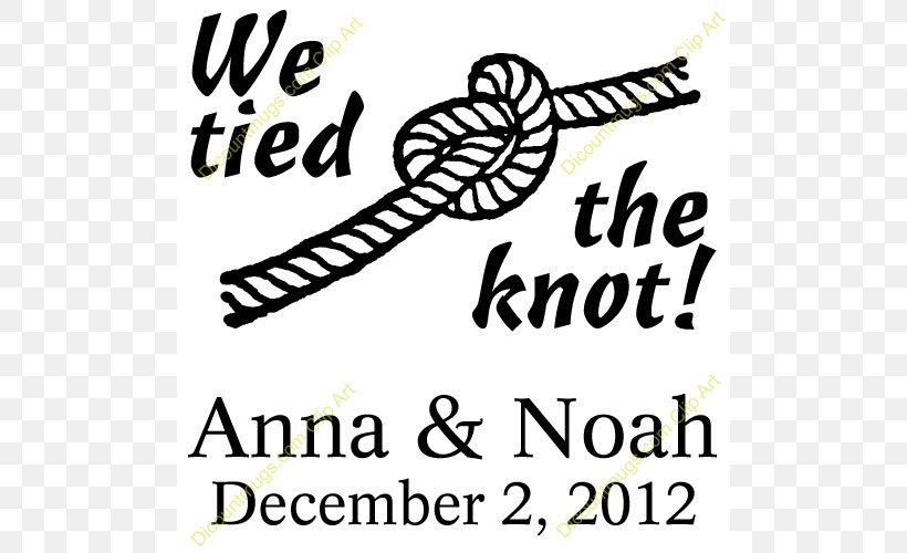Knot Rope Wedding Necktie Clip Art, PNG, 500x500px, Knot, Area, Black And White, Brand, Calligraphy Download Free