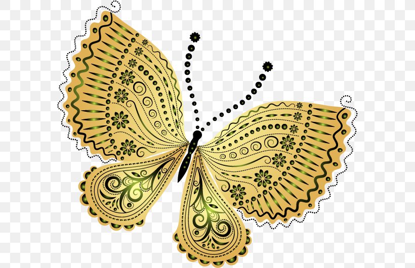 Drawing Sticker Clip Art, PNG, 594x530px, Drawing, Butterfly, Cogset, Gold, Insect Download Free