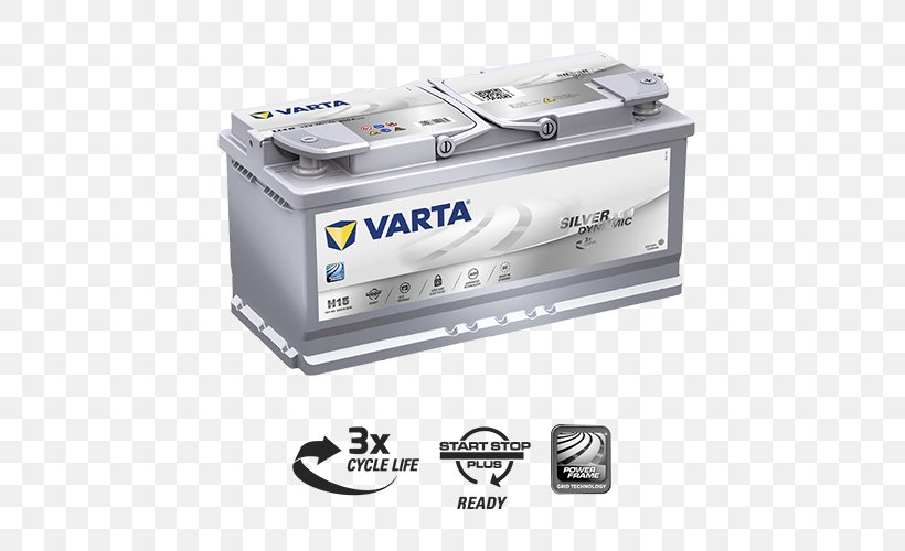Car AC Adapter Varta Silver Dynamic AGM Electric Battery, PNG, 500x500px, Car, Ac Adapter, Ampere Hour, Automotive Battery, Electric Battery Download Free