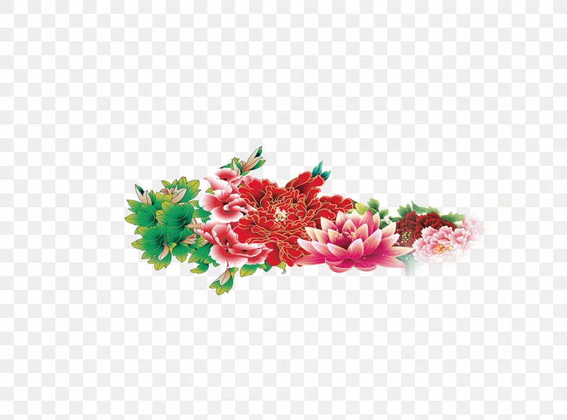 Moutan Peony Floral Emblem, PNG, 3408x2528px, Moutan Peony, Flora, Floral Design, Floral Emblem, Flower Download Free