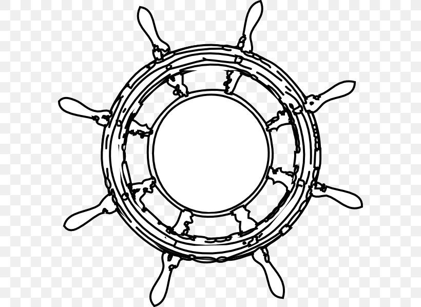Ship's Wheel Motor Vehicle Steering Wheels Clip Art, PNG, 594x598px, Ship, Axle, Black And White, Boat, Line Art Download Free