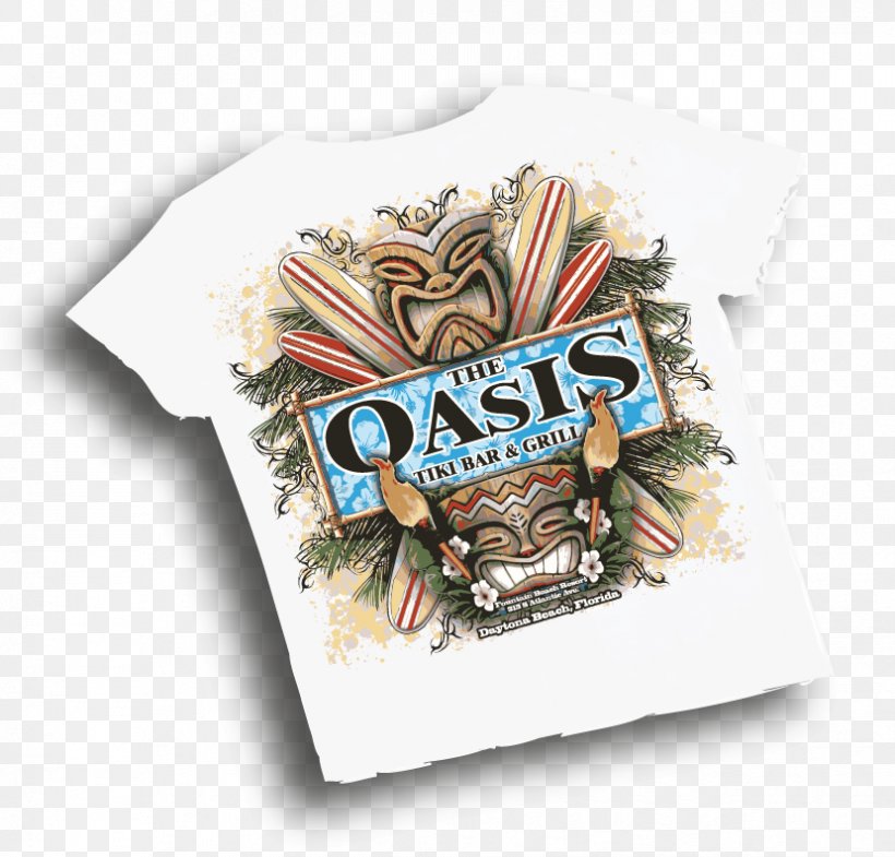 T-shirt Oasis Tiki Bar & Grill, PNG, 829x794px, Tshirt, Aku Aku, Bar, Barbecue, Brand Download Free