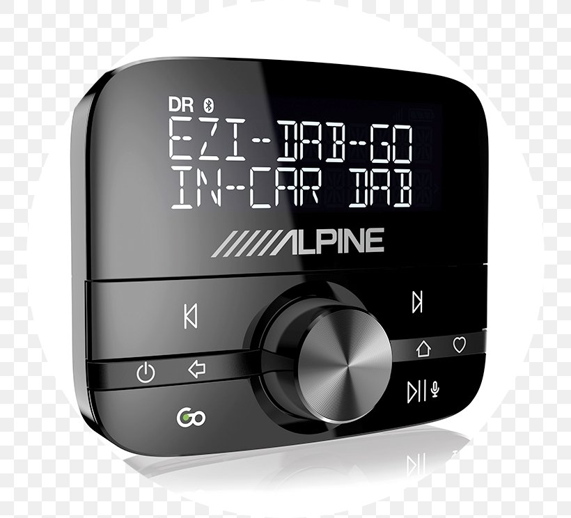 Car Alpine EZI-Dab-BT Sintonizador Dab Com Bluetooth Alpine EZi-DAB-GO Vehicle Audio Digital Audio Broadcasting, PNG, 744x744px, Car, Audio, Avrcp, Bluetooth, Digital Audio Broadcasting Download Free
