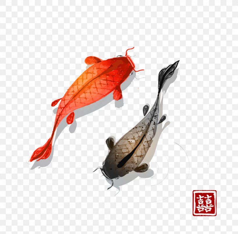Koi Goldfish Illustration Desktop Wallpaper Vector Graphics, PNG, 1000x987px, Koi, Animal Source Foods, Carp, Common Carp, Drawing Download Free