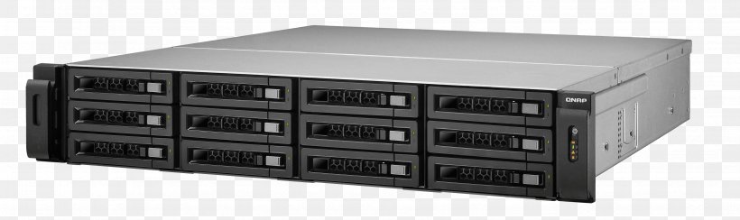 Disk Array QNAP TS-EC1280U-R2 Network Storage Systems 19-inch Rack QNAP TS-EC1280U-RP, PNG, 3294x981px, 19inch Rack, Disk Array, Computer Accessory, Computer Component, Computer Servers Download Free